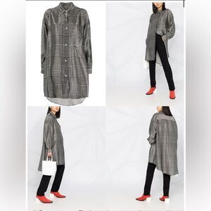 MM6 MAISON MARGIELA CHECK PRINTED DRESS ECRU/BLACK CHECK